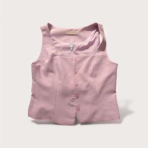 Fair Haven Women’s Pink Sleeveless Button-Front Top – Size M New with 🏷️